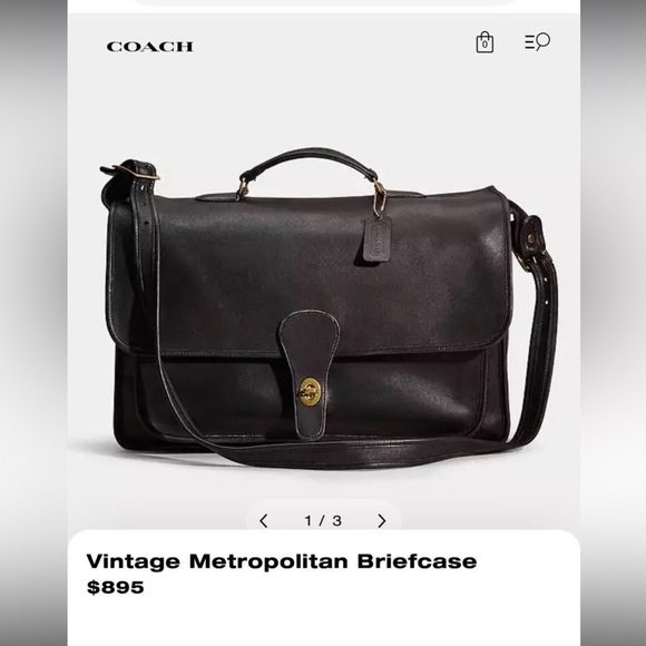 VINTAGE COACH METROPOLITAN LEATHER BRIEFCASE - Picture 4 of 15